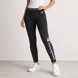 Champion Black Logo Waistband Leggings Plus Size 14 Athleisure Base Layer